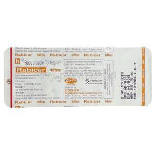 Rabicer, Generic Aciphex,  Rabeprazole 20 Mg Tablet Packaging