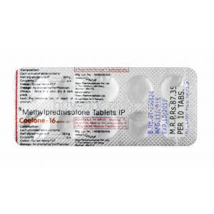 Coelone, Methylprednisolone 16mg tablet back