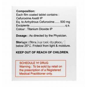 Augxetil, Cefuroxime 500mg composition