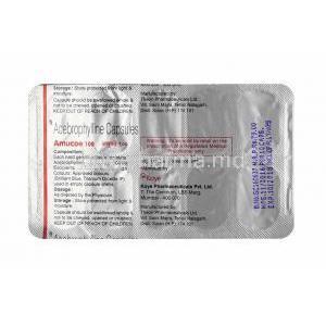 Amucoe, Acebrophylline 100mg capsule back