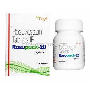 Rosupack, Rosuvastatin 20mg box and tablets