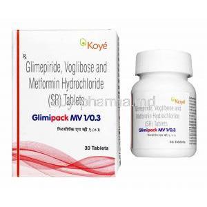 Glimipack MV, Glimepiride/ Metformin/ Voglibose
