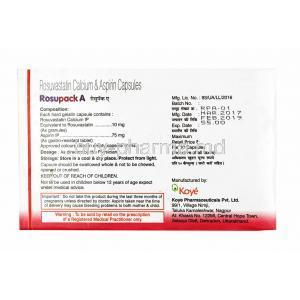 Rosupack A, Rosuvastatin and  Aspirin compositoin