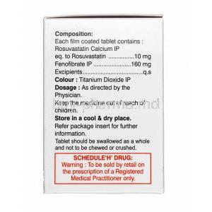 Rosupack-F, Fenofibrate and Rosuvastatin composition