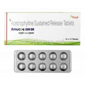 Amucoe, Acebrophylline 200mg box and tablets