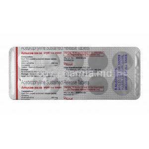 Amucoe, Acebrophylline 200mg tablet back