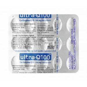 Ultra-Q, Ubidecarenone 100mg capsule back