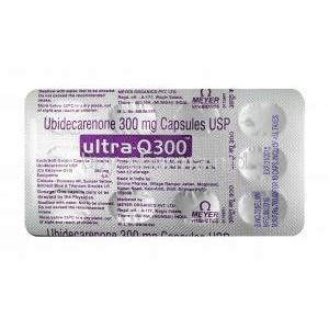 Ultra-Q, Ubidecarenone 300mg capsule back