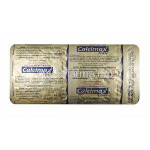 Calcimax Forte tablet back