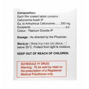 Augxetil, Cefuroxime 250mg composition