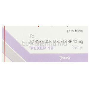 Pexep, Generic  Paxil,  Paroxetine 10 Mg Box