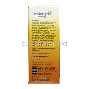 Photoban 50 Aqua Gel, gel 60g, Box information