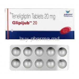 Glipijub , Teneligliptin box and tablet