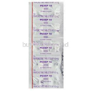 Pexep, Generic  Paxil,  Paroxetine 10 Mg Packaging