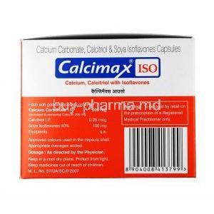 Calcimax ISO, Calcium Carbonate, Calcitriol and Soya Isoflavones composition