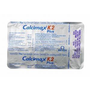 Calcimax K2 Plus tablet back