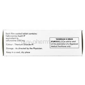 Pulmocef, Cefuroxime 250 mg, Tablet, Box information