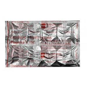 Plagerine-A, Aspirin 150 mg + Clopidogrel 75 mg, Capsule, Sheet information