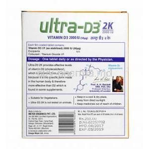 Ultra-D3 2K, Vitamin D3 2000IU composition