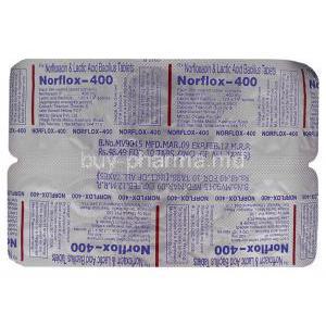 Norflox , Generic Noroxin ,  Norfloxacin 400mg Tablet Packaging