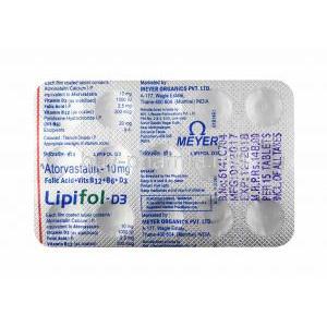 Lipifol-D3 tablet back