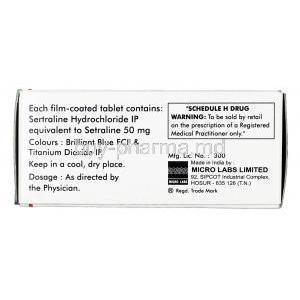 Zotral, Sertraline 50 mg, Tablet, Box information