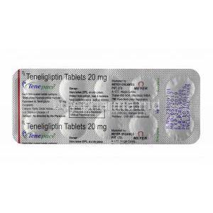 Tenepace, Teneligliptin 20mg tablet back