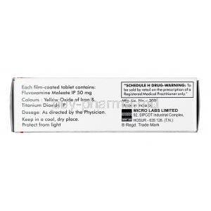 Voxamin, Fluvoxamine 50 mg, Tablet, Box information