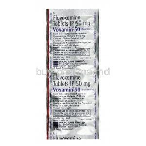 Voxamin, Fluvoxamine 50 mg, Tablet, Sheet information