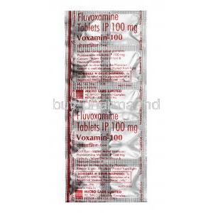 Voxamin, Fluvoxamine 100 mg, Tablet, Sheet information