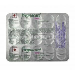 Pregnacare Forte Plus capsule back