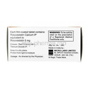 Turbovas, Rosuvastatin 5mg, Tablet, Box information