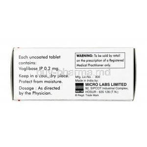 Voglinorm, Voglibose 0.2mg, Tablet, Box information