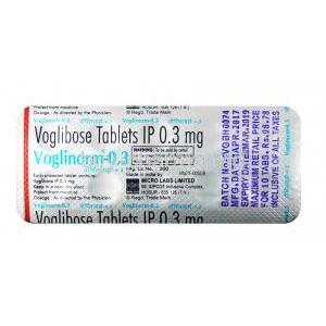 Voglinorm, Voglibose 0.3mg, Tablet, Sheet information