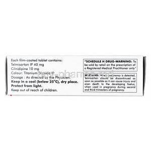 Telplus,Telmisartan 40mg / Cilnidipine 10mg, Tablet, Box information