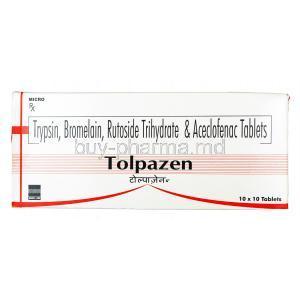 Tolpazen , Trypsin / Rutoside / Bromelain / Aceclofenac