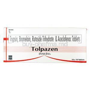 Tolpazen , Trypsin / Rutoside / Bromelain / Aceclofenac