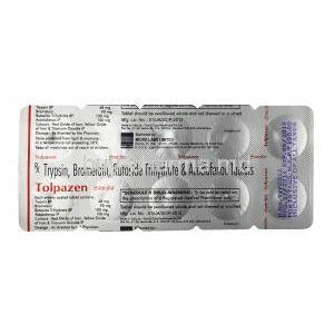 Tolpazen,Trypsin 48mg / Rutoside 100mg / Bromelain 90mg / Aceclofenac 100mg, Tablet, Sheet information