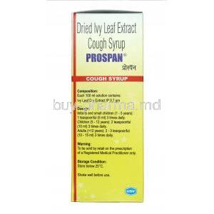 Prospan Cough Syrup, Dried Ivy Leaf Extract, Syrup 100ml, Box information