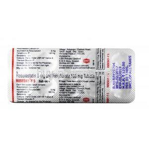 Roseday F, Fenofibrate 160mg / Rosuvastatin 5mg, Tablet,Sheet information