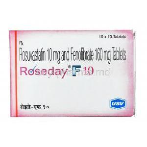 Roseday F, Fenofibrate 160mg / Rosuvastatin 10mg, Tablet, Box