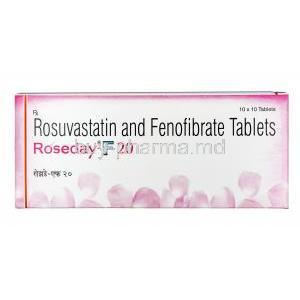 Roseday F, Fenofibrate 160mg / Rosuvastatin 20mg, Tablet, Box