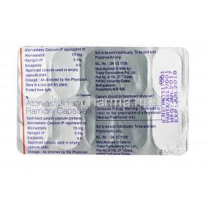 Polytorva Kit, Atorvastatin 10mg +  Ramipril 5mg & Aspirin 75mg, Combikit (Cupsule & Tablet), Sheet information