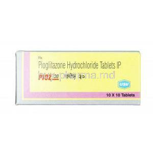 Pioz, Pioglitazone 30mg, Tablet,Box