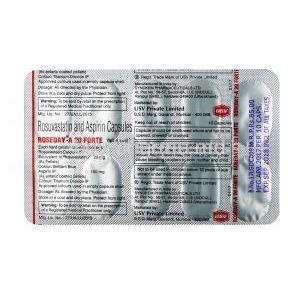 Roseday A Forte, Rosuvastatin 20mg / Aspirin 150mg, Capsule, Sheet information