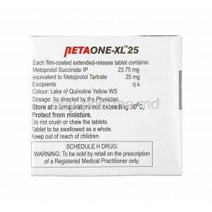 Betaone-XL, Metoprolol Succinate composition