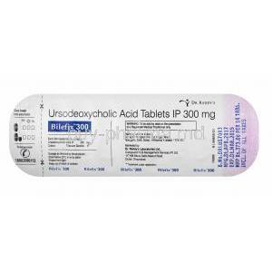 Bilefix, Ursodeoxycholic Acid tablet back