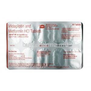 Jalra-M, Metformin  850mg / Vildagliptin 50mg,  Tablet, Sheet information