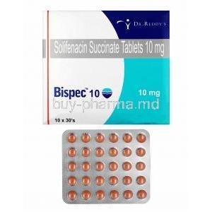 Bispec, Solifenacin 10mg box and tablets