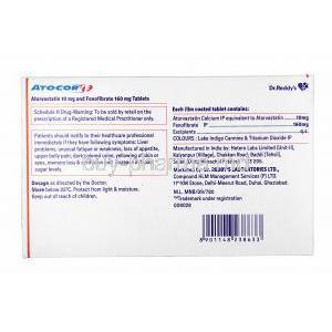 Atocor-F, Atorvastatin and Fenofibrate composition